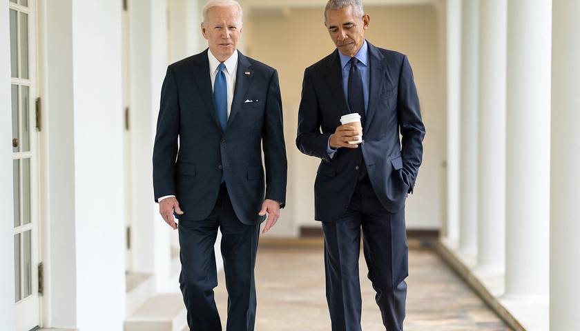 President Joe Biden with former president Barack Obama